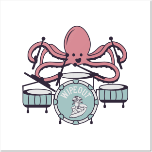 Octopus Playing Drums Posters and Art